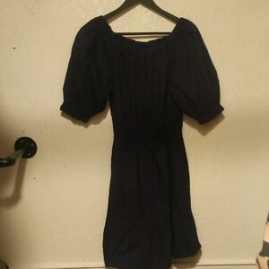 GAP Black Puff Sleeve Midi Sundress